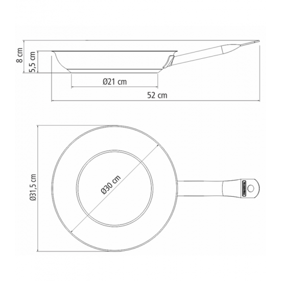 Frigideira 30cm 2,9 Litros Professional Fundo Triplo Aço Inox Tramontina